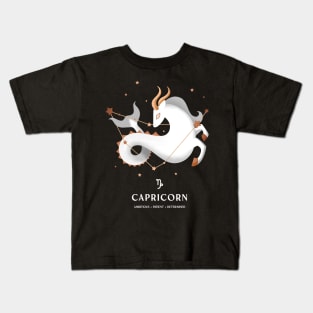 Capricorn Constellation Zodiac Series - White version Kids T-Shirt